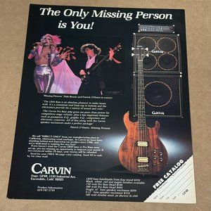 Missing Persons - Dale Bozzio & Patrick O'Hearn - Carvin Amps - 1984 Print Ad